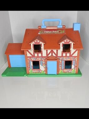 Fisher-Price Vintage Blue & Red Playhouse Toy